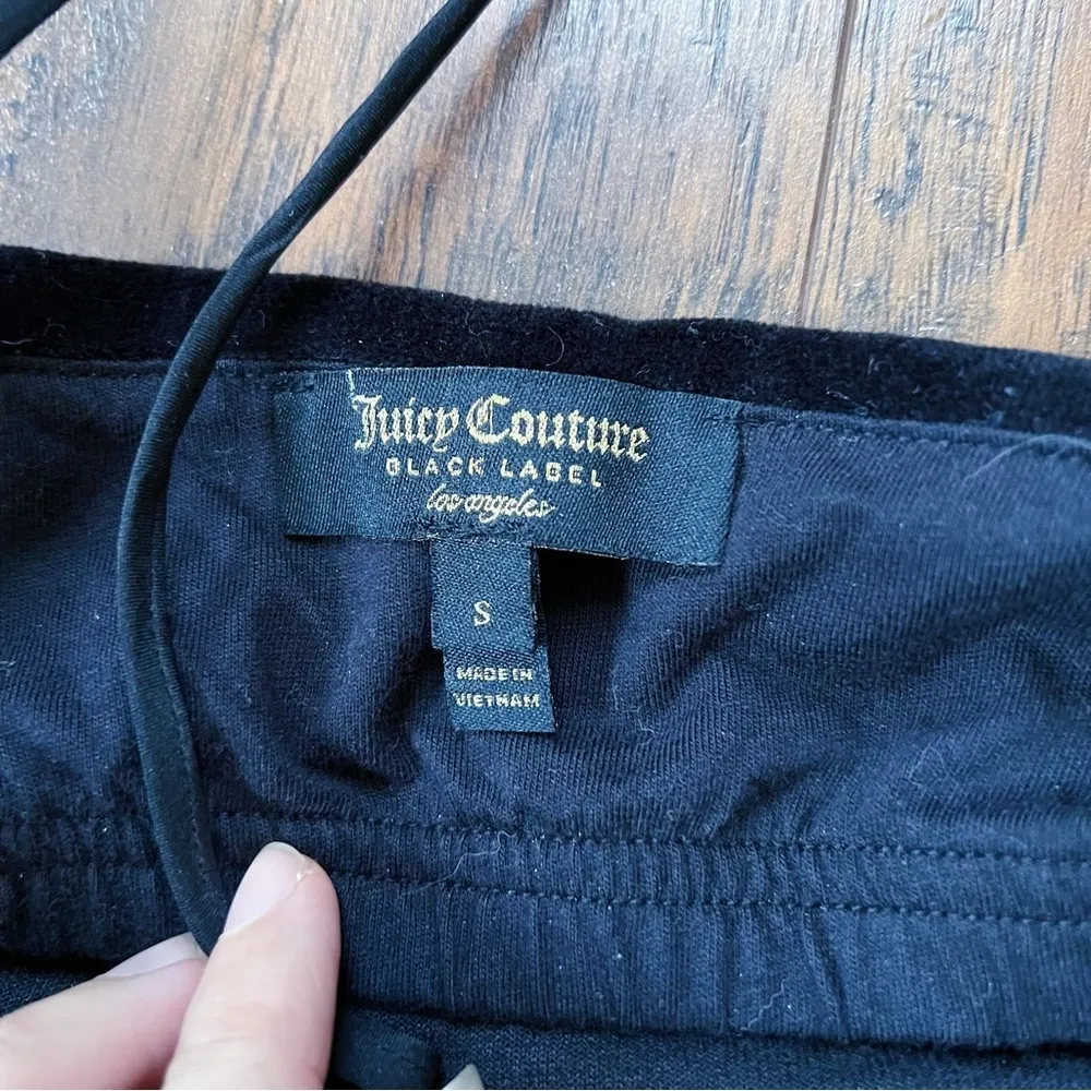 Juicy Couture • Stretch Velour Cross Back Slip Dress midi black velvet strappy - Image 7