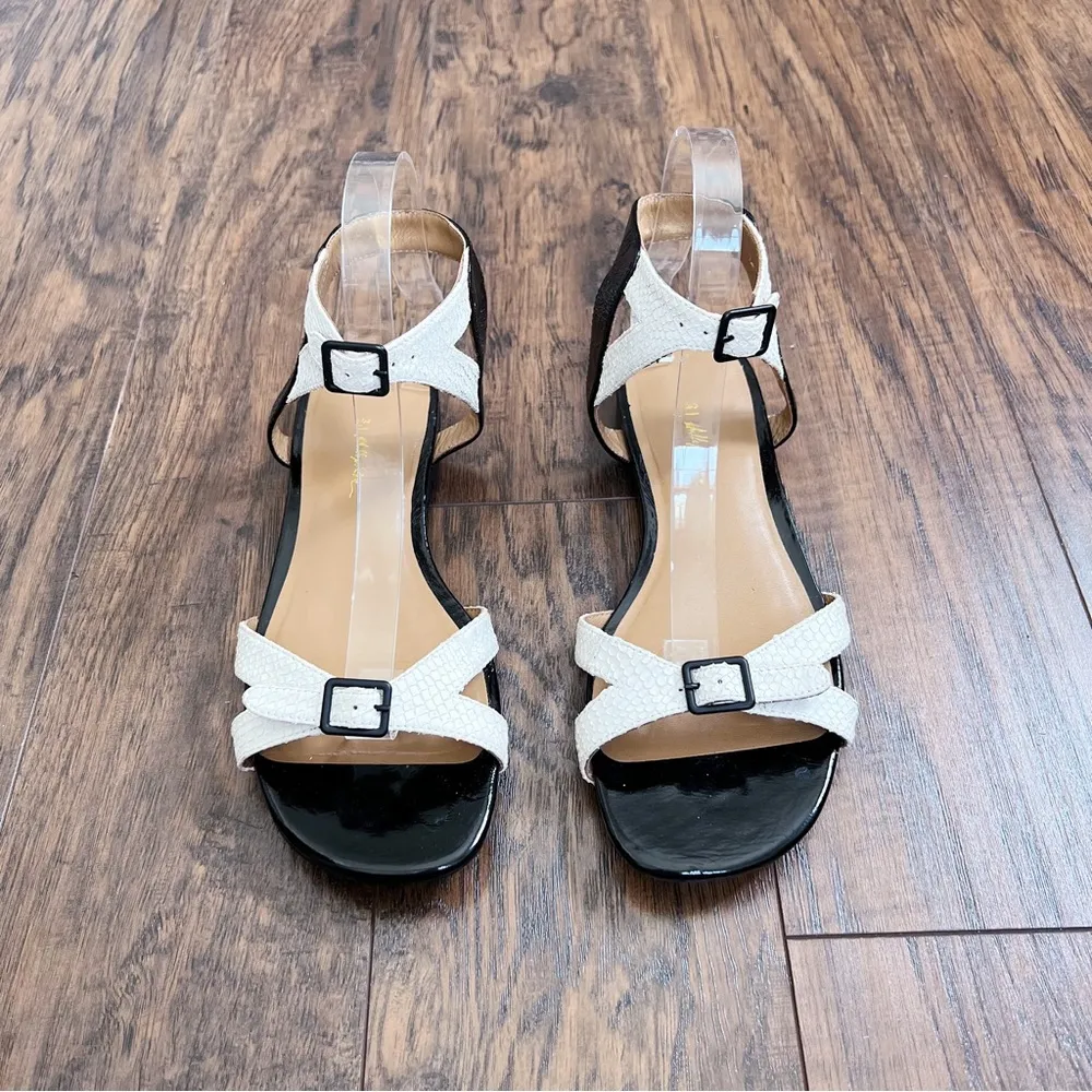 3.1 Phillip Lim  • Daisy Ankle Strap Sandals white snakeskin black patent leather - Image 5