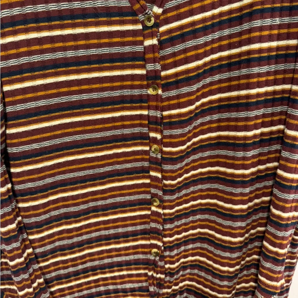 Blu Pepper‎ boutique fall stripe button down lightweight sweater - Image 2