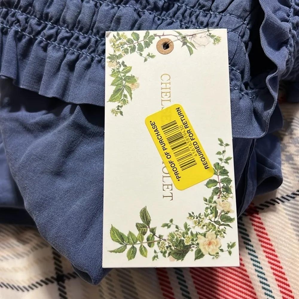 Chelsea & Violet size XL shorts elastic waist indigo blue pockets ties in front - Image 12