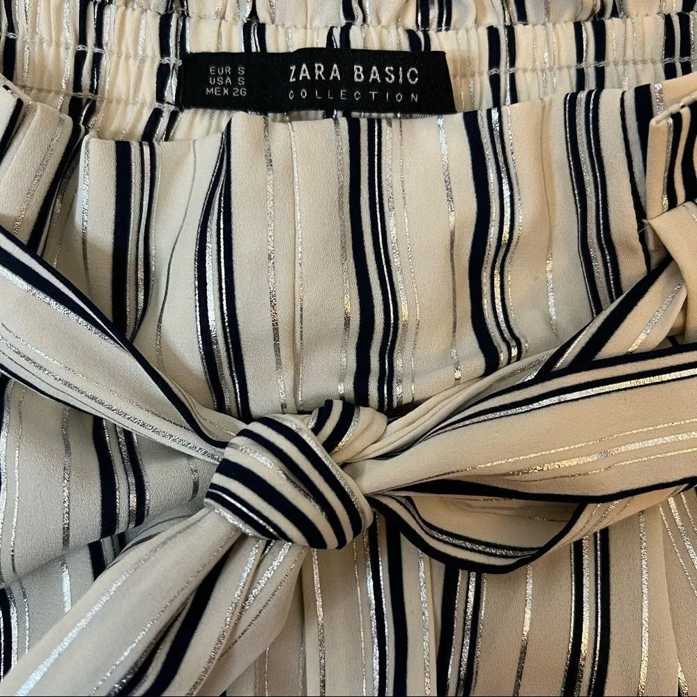 Zara Striped Paper Bag Culottes Size S - Image 6