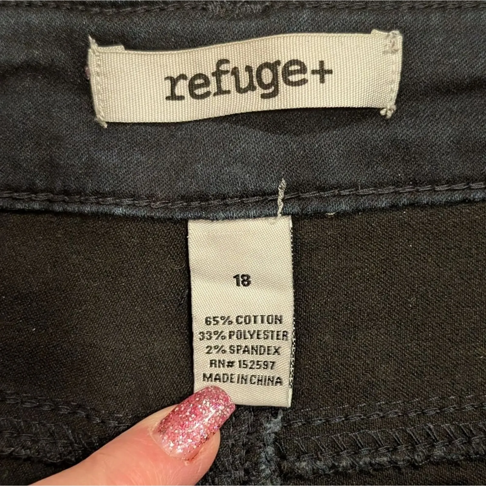 Refuge + Plus 18 Jeans Skinny Leg Stretch Dark‎ Faded Wash Denim - Image 2