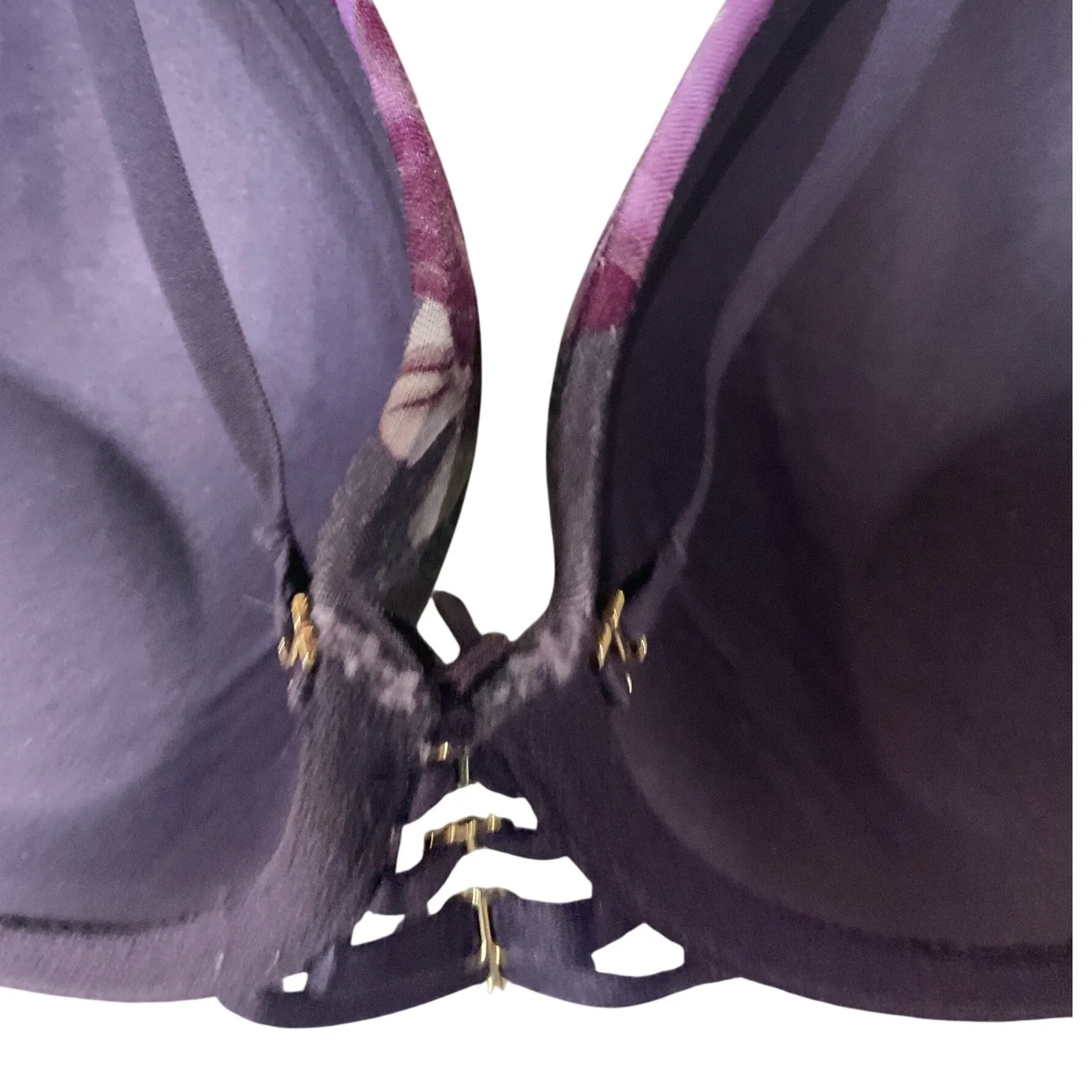 Cacique Boost Strappy Cage Front Sexy Padded Underwire Balconette Bra Size 40DD - Image 4