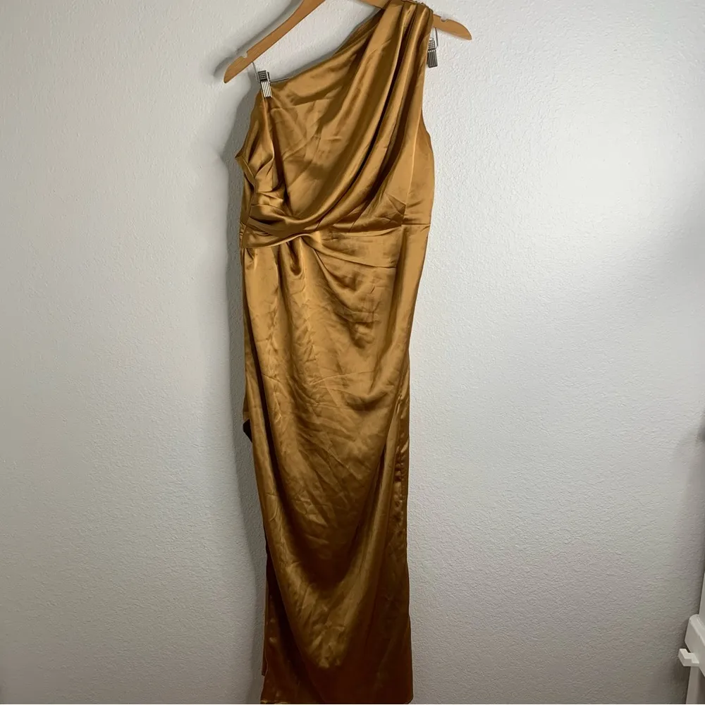 Petal & Pup Nadia One Shoulder Maxi Dress Bronze Size 12 - Image 2