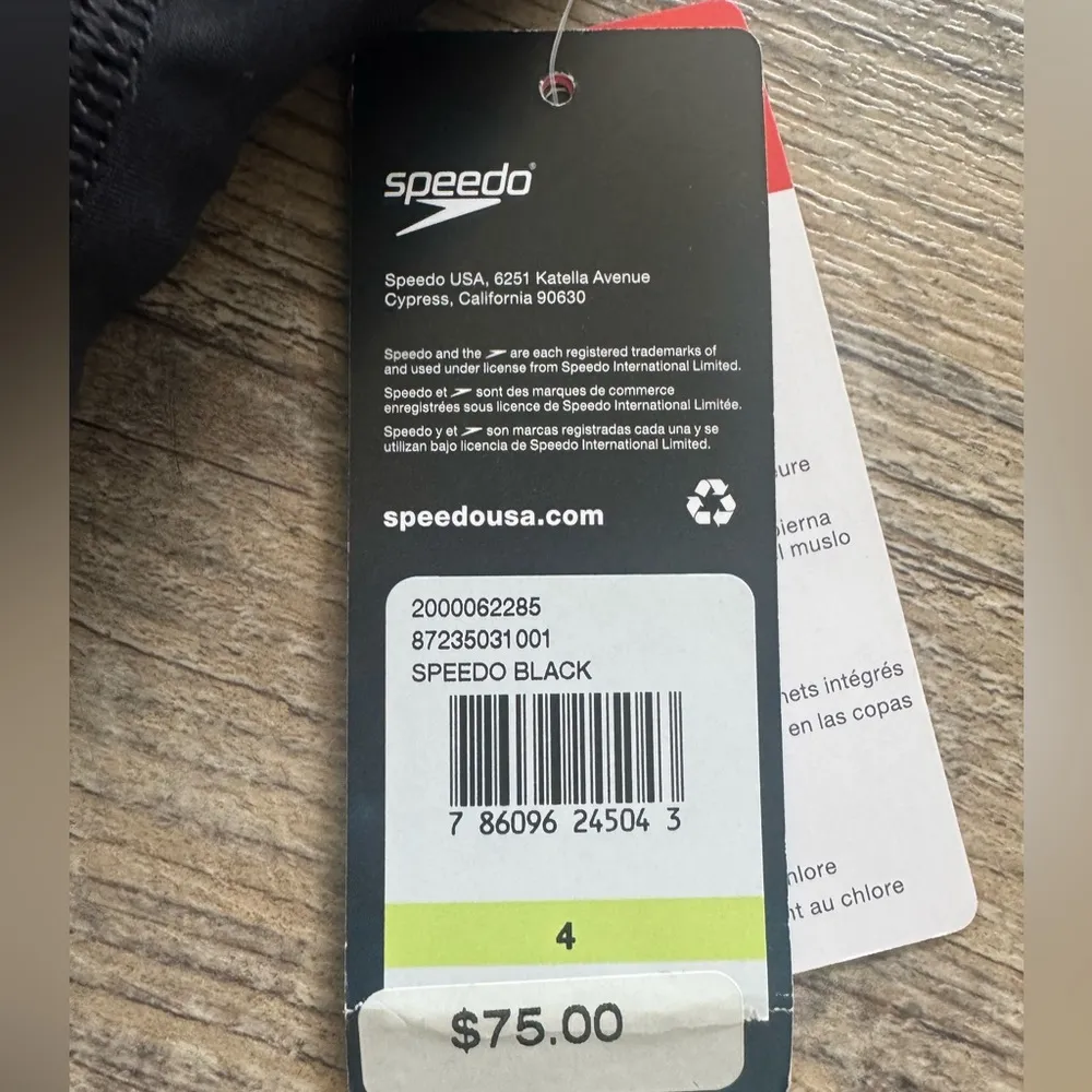 NWT Speedo Power Flex black One Piece Swimsuit. Size Women’s 4 - Image 4