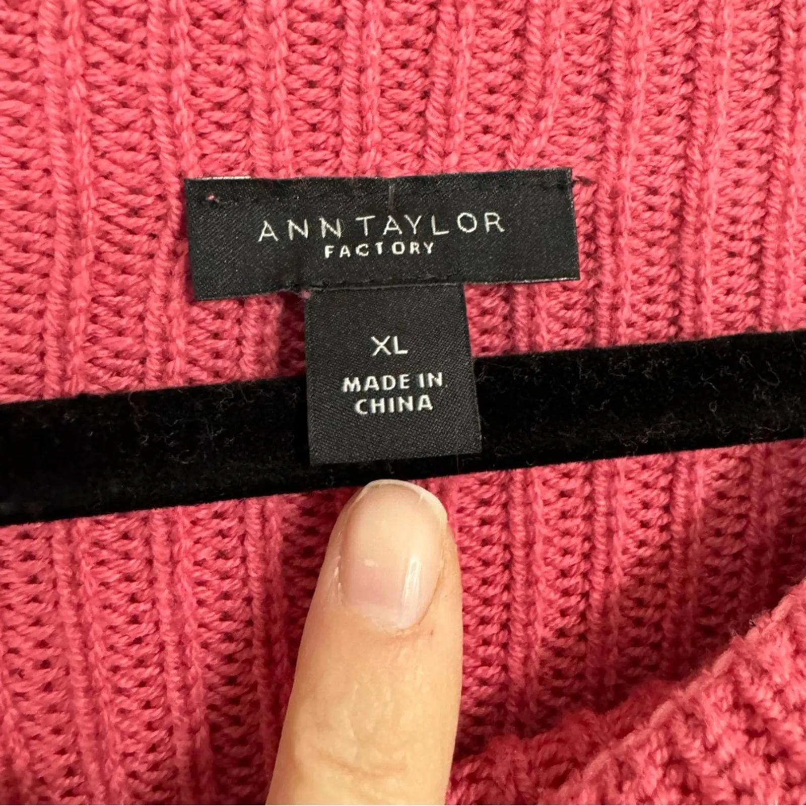 Ann Taylor Ribbed Knit Oversized Sweater Womens XL Mock Neck Slouchy Fall Preppy - Image 4