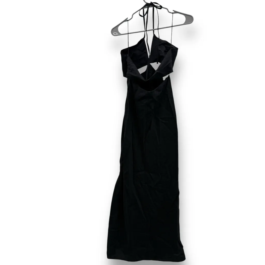 RTR Marina‎ Moscone Shipwrecked Cutaway Black Sleeveless Halter Midi Dress Sz 8 - Image 8