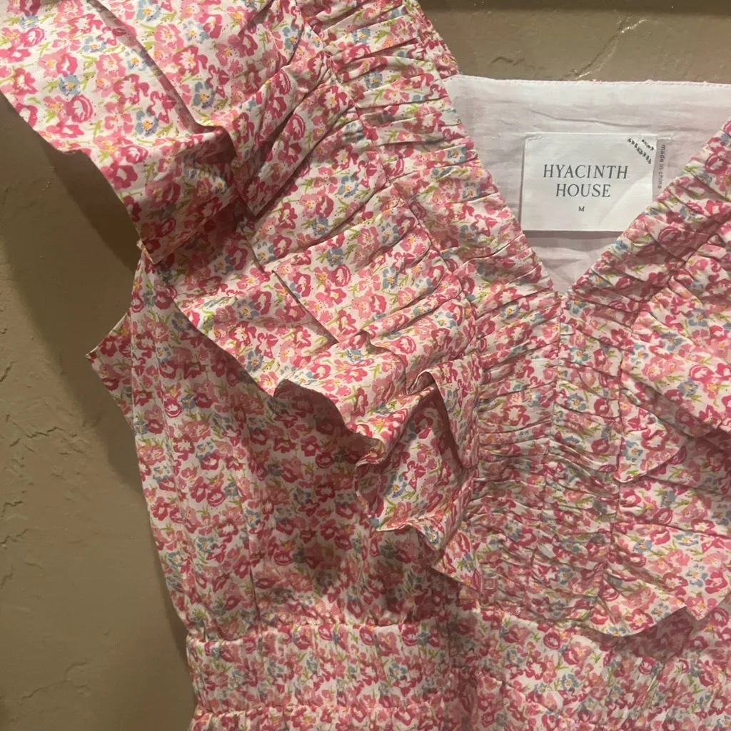 Hyacinth House Pink Ruffled Mini Dress Size M - Image 8