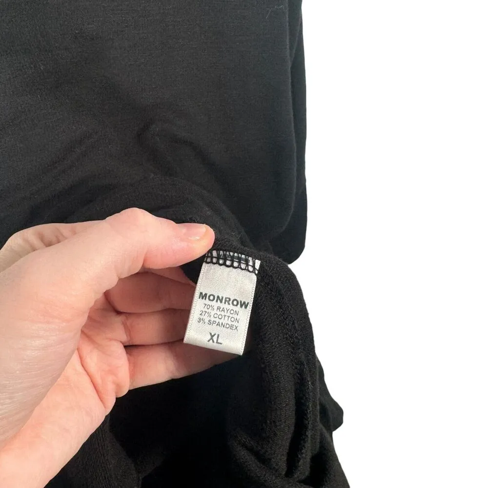 Monrow Super Soft Black Tank Romper Lounge Casual Minimalist Stretch Womens XL - Image 5