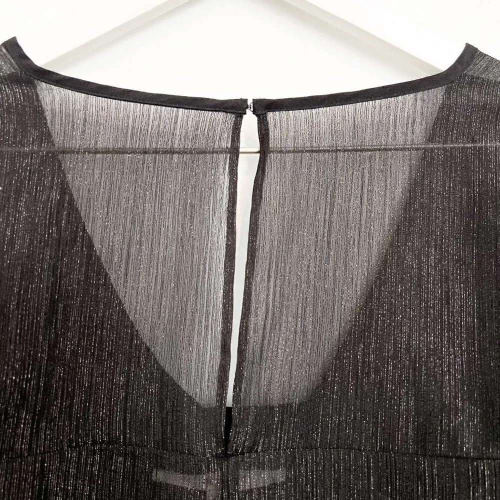 NWT‎ BCBGeneration Bell Sleeve Metallic Black Mini Dress Party Event New Size XS - Image 8