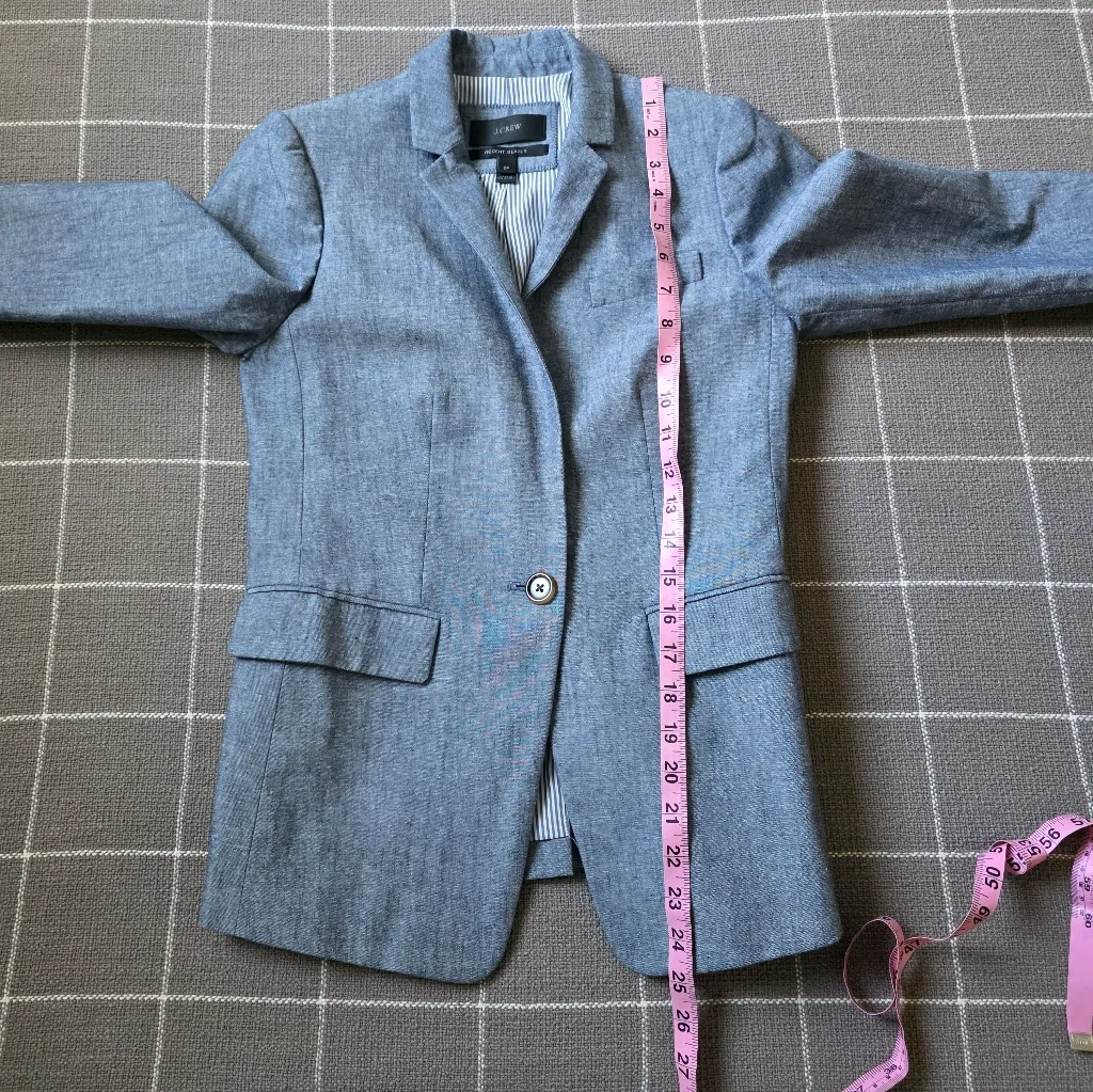 J. Crew Regent Blazer 100% Cotton Chambray Petite - Image 10