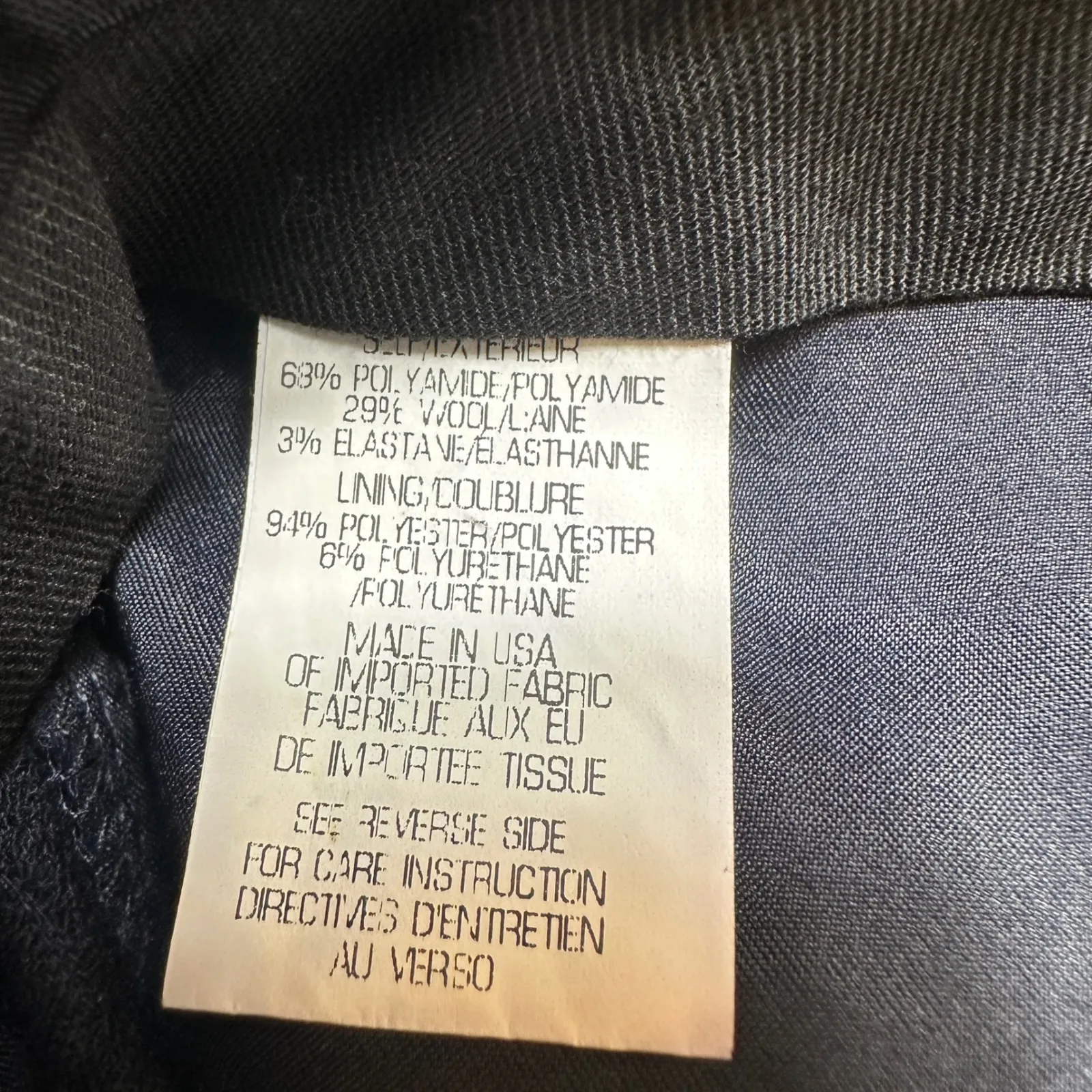 Theory Pants Womens 6 Navy Blue Textured Embossed Cropped Trousers MADE IN USA - Image 7