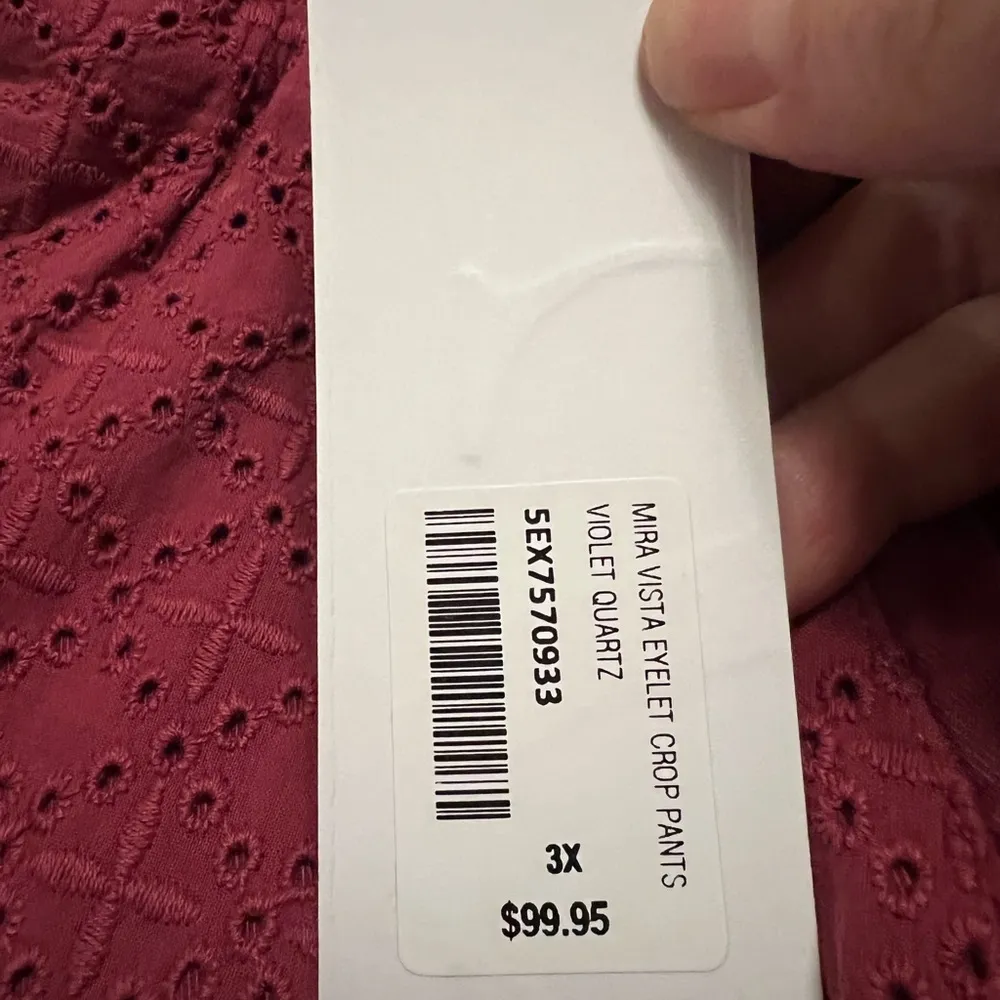 Soft Surroundings Mira Vista Eyelet Crop Pants Violet Quartz NWT Size 3X 24W - Image 13