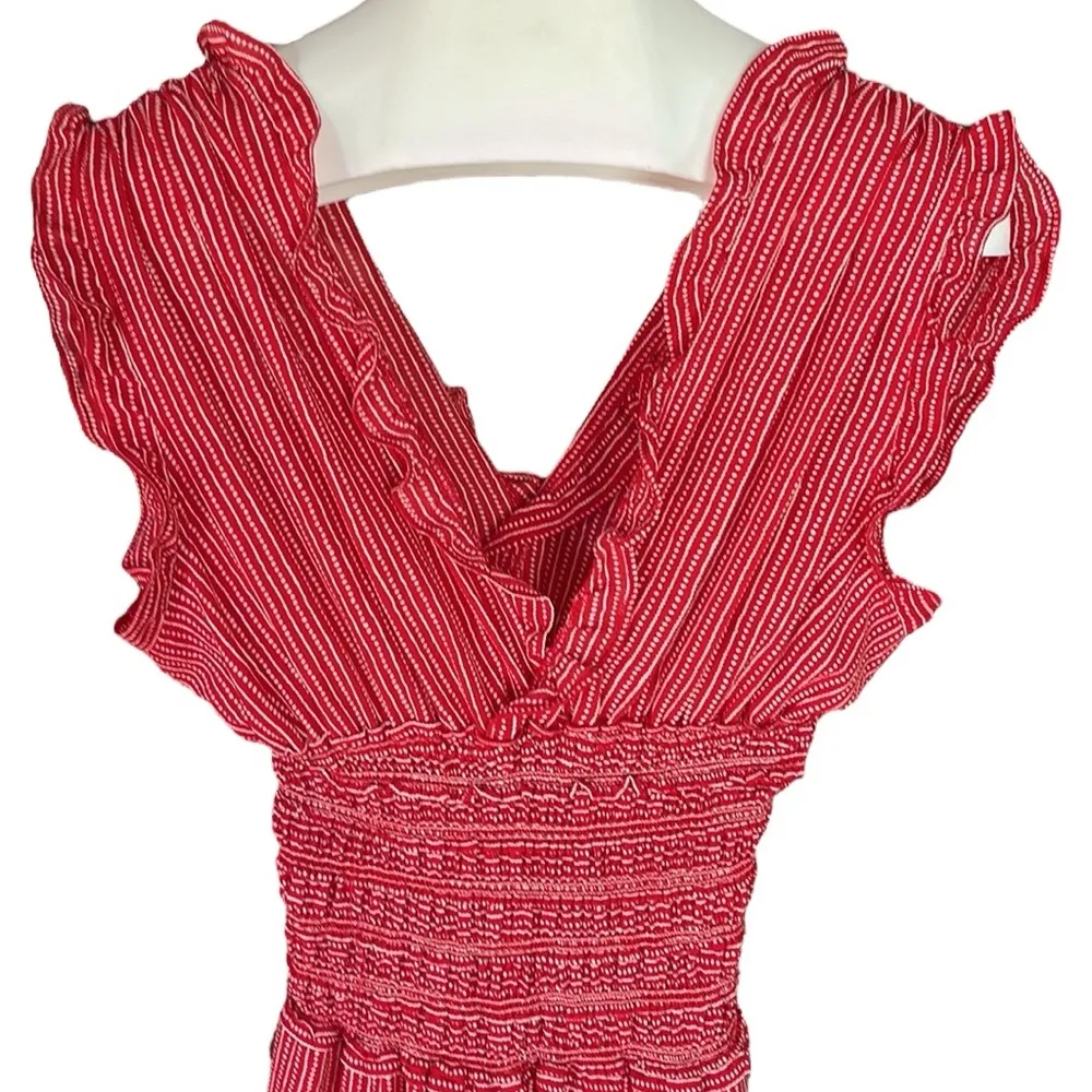 Max Studio Womens V-neck Smocked Waist Jumpsuit - Image 7