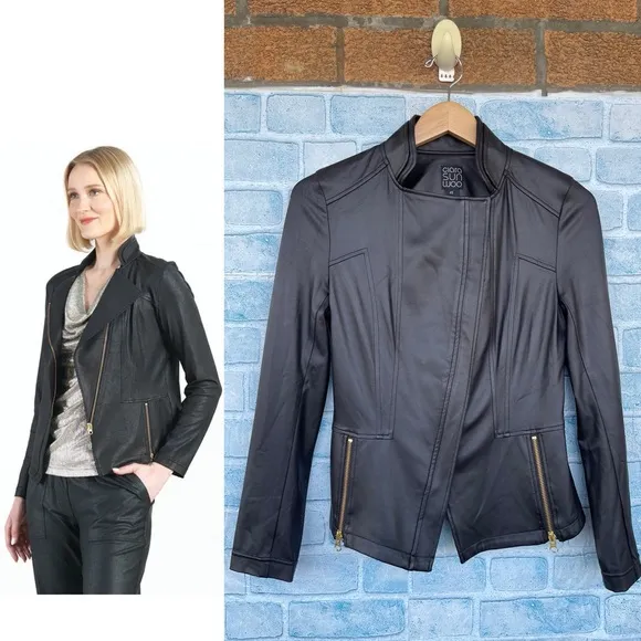 Clara Sun Woo Signature liquid leather jacket size XS Black - Image 2