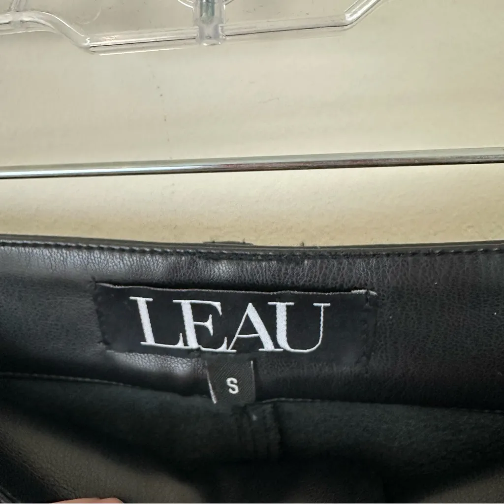 Leau Black Faux Leather Zip Ankle Pants Skinny Fit Size Small - Image 3