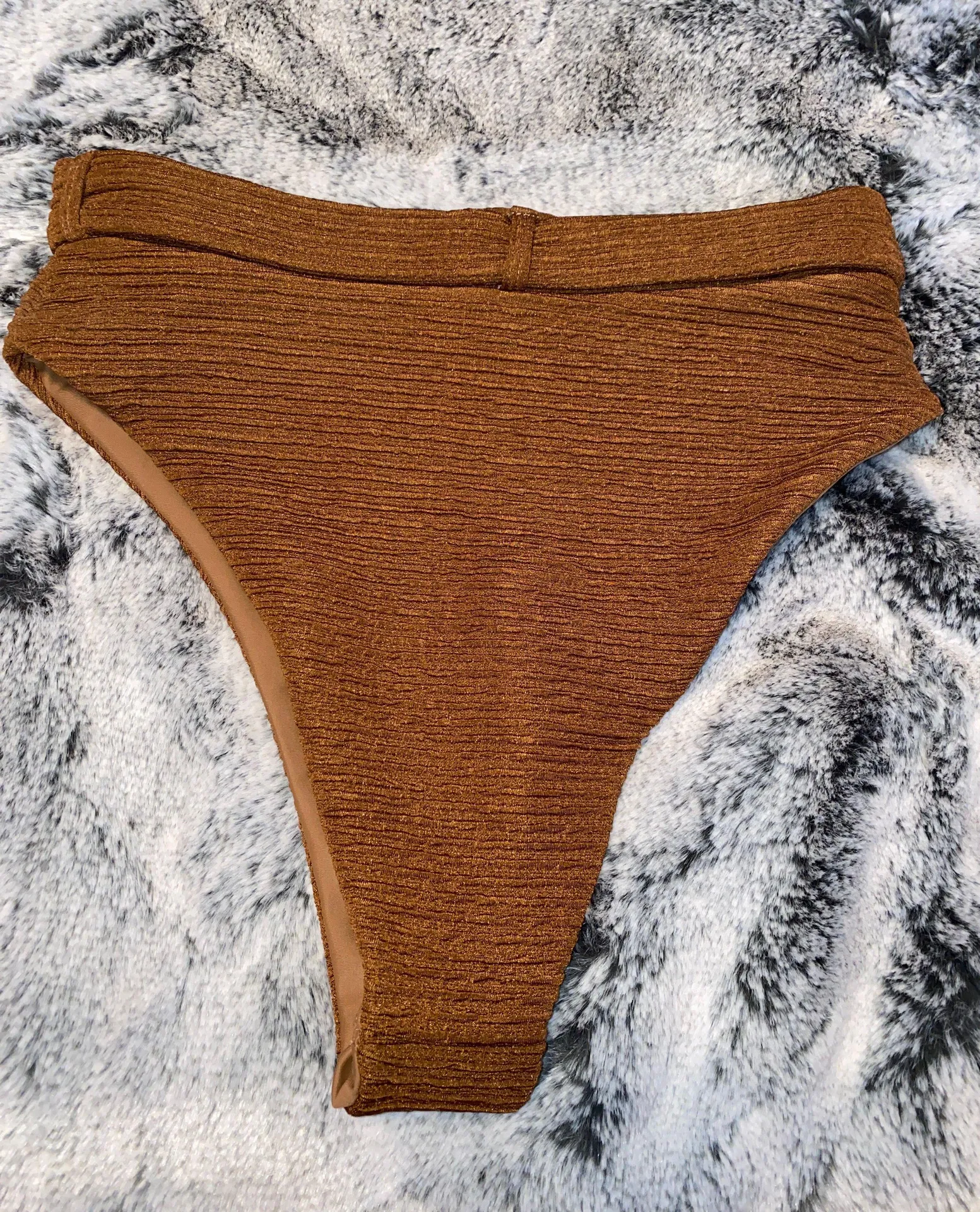 Juillet Brown High Waisted Bikini Bottoms - Image 2