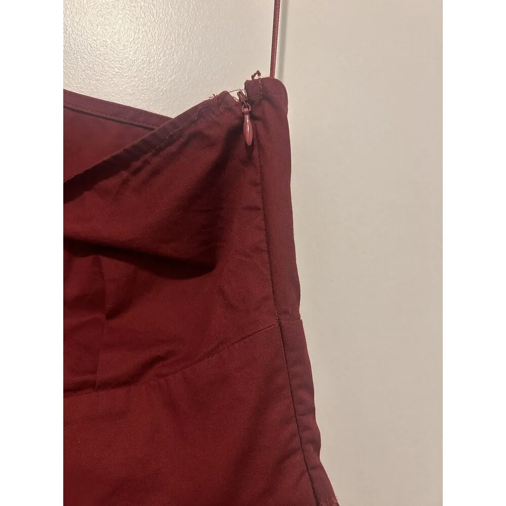 En Saison Cosima Midi Dress Deep Burgundy One Shoulder Puff Sleeve Size Small - Image 5