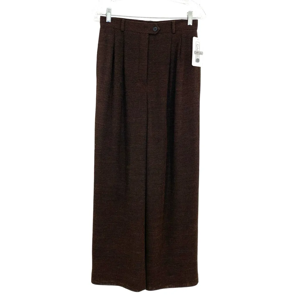 Carlisle Vintage Havana Wool Tweed 3 Piece Blazer Skirt and Pants Suit Set New - Image 3