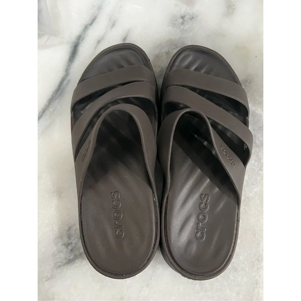 Crocs Getaway Strappy Sandals Espresso Brown Women’s Size 6 209587-6UR New - Image 4