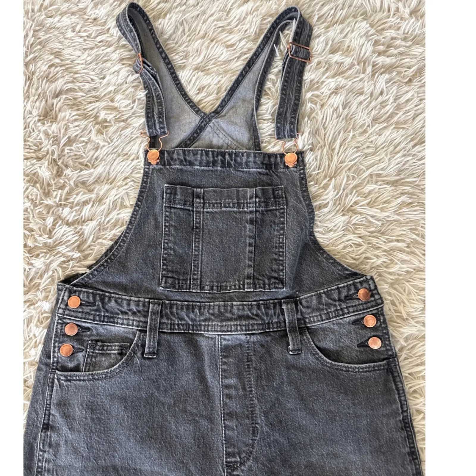Universal Thread Women's Black Wash Denim Overalls Size 4 Regular - Image 2
