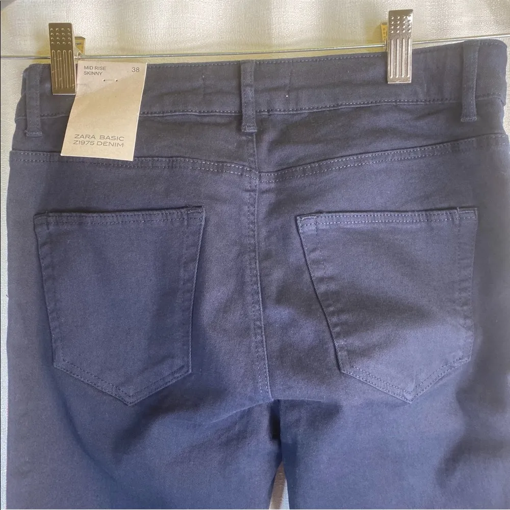 Basic Z1975 Denim Mid-rise Red & White Stripe Skinny Jeans New - Image 9