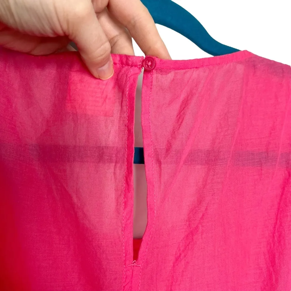 Jasmine & Ginger Pink Ruffle Sleeve Eyelet Babydoll Blouse - Image 9