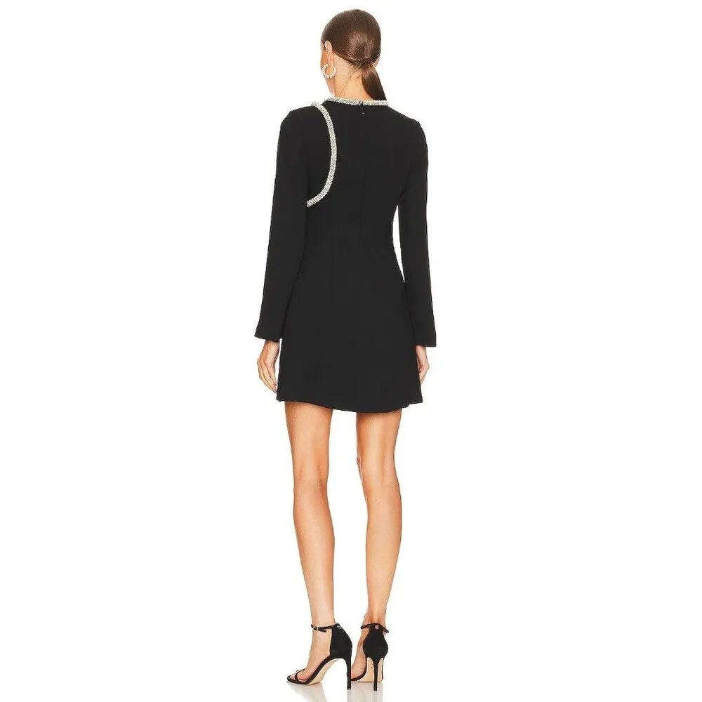 Jonathan Simkhai Katherine Diamante Cutout Mini Dress Black Womens Size 2 - Image 4