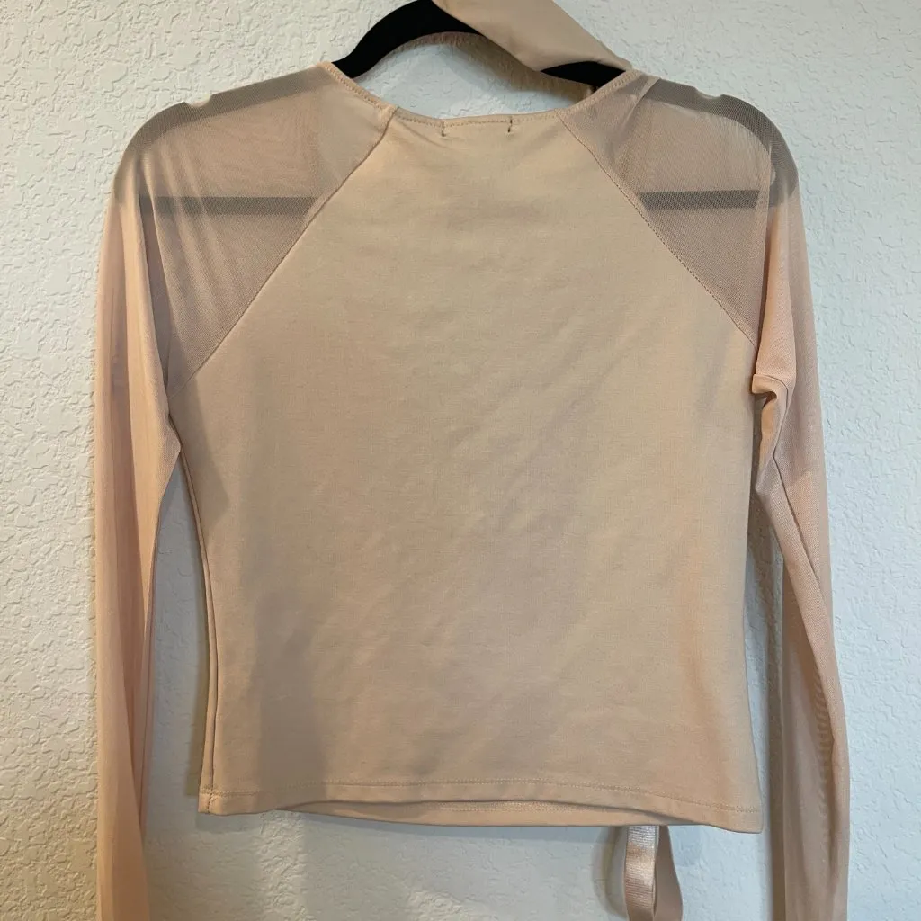 NWT Dolls Kill Poster Grl Nude Plunge Top Tan Size L - Image 3