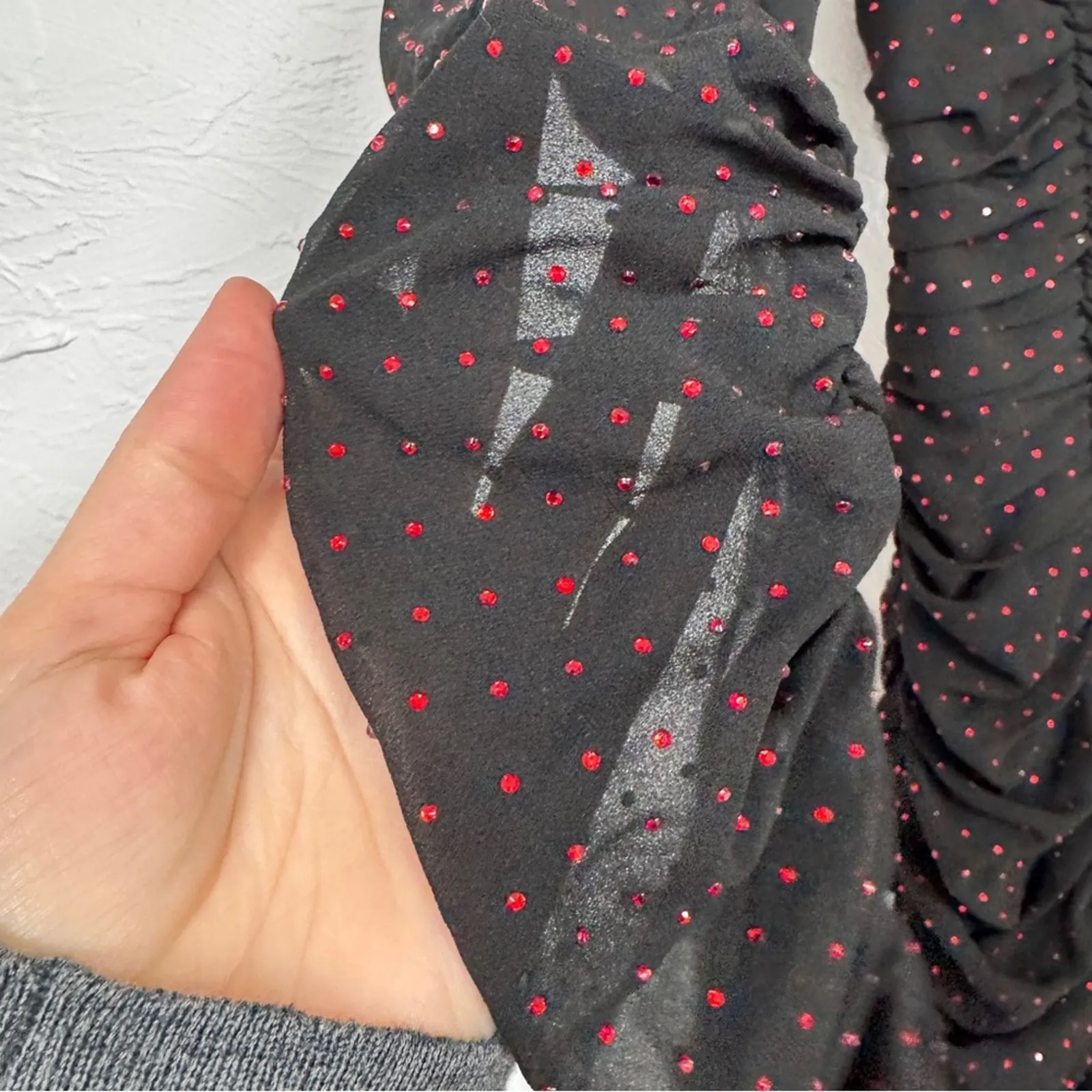 Dundas X Revolve Black Stardust Maxi Dress Womens XS Whimsigoth Sheer Ruched - Image 10