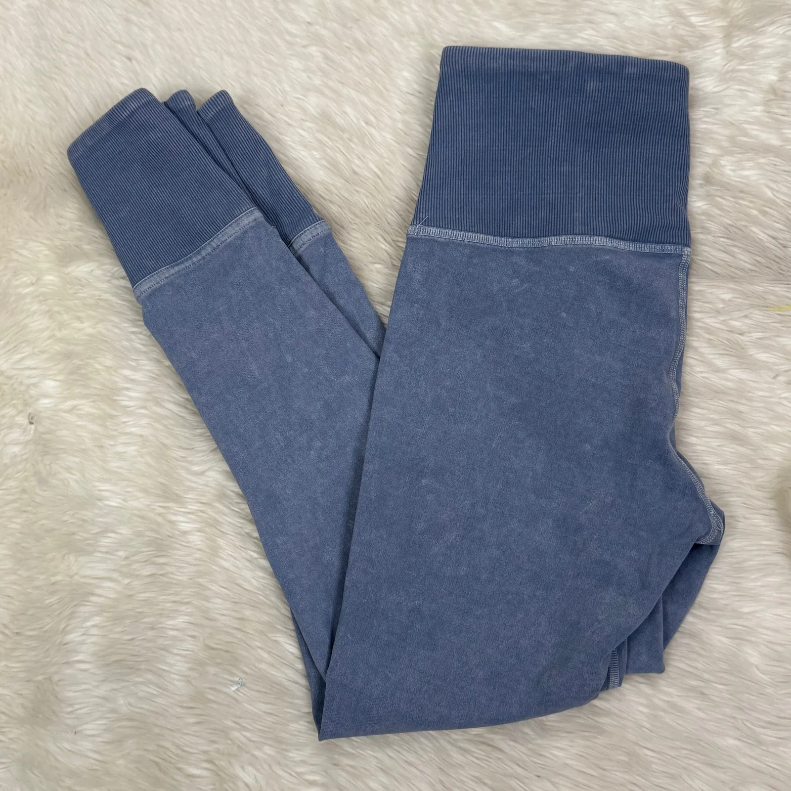 Lululemon Wunder Under Crop 23" *Ribbed Washed Moon‎ Blue Legging Size 4 - Image 13