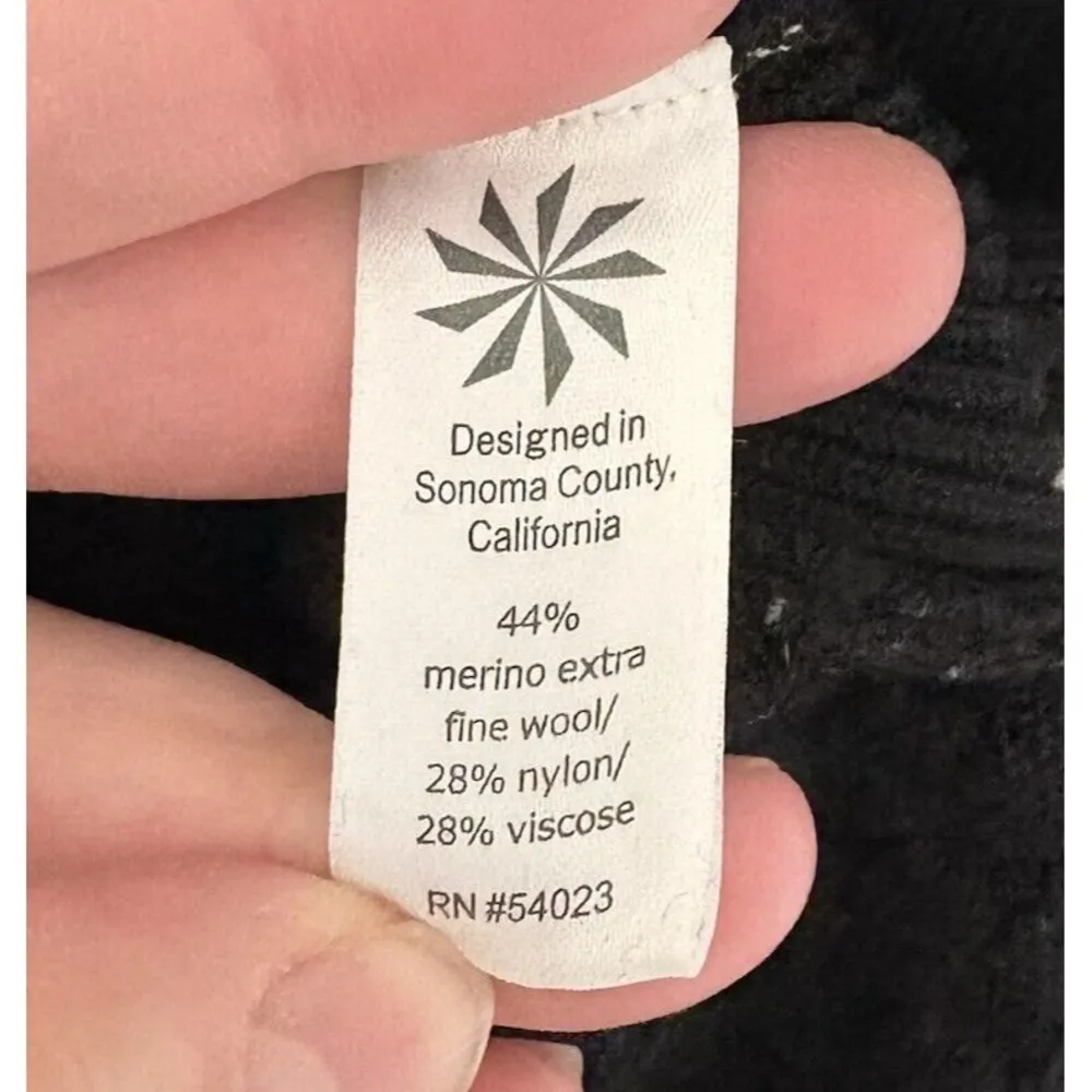 Athleta Merino Wool Blend Honeycomb Knit Pullover Sweater Minimalist Black Small - Image 7