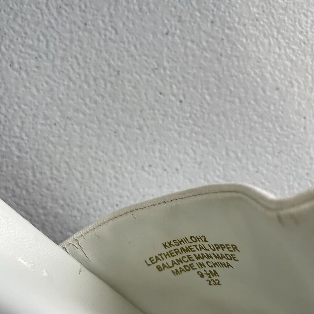 KENDALL + KYLIE Women's Shiloh 2 Leather Metal Upper Slide Sandal Sz 9.5M White - Image 5