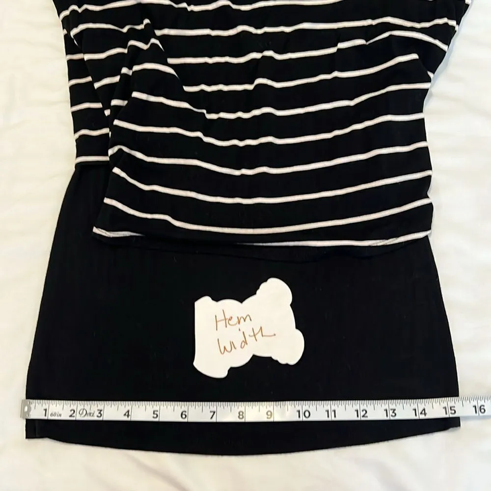 White House Black Market szXS black & white stripped long sleeve mini dress EUC - Image 8