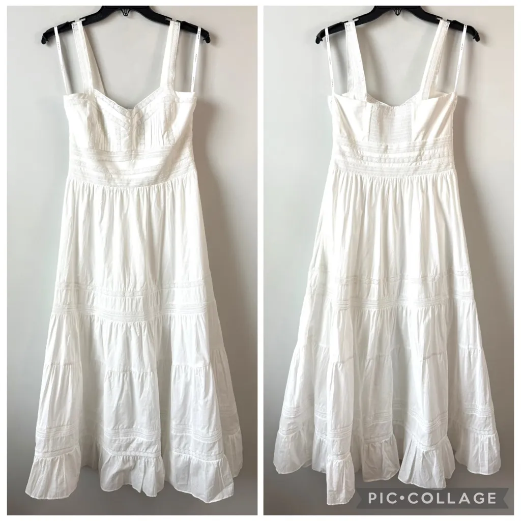 Ever New Brianna Lace Trim Tiered Sundress White Ivory 4 Cottagecore - Image 3