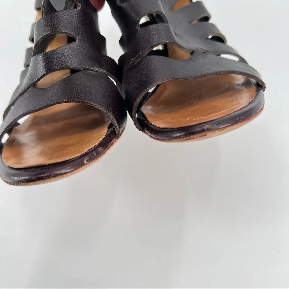 Giuseppe zanotti leather caged metal heel size 9‎ B bootie Strappy cut out - Image 10