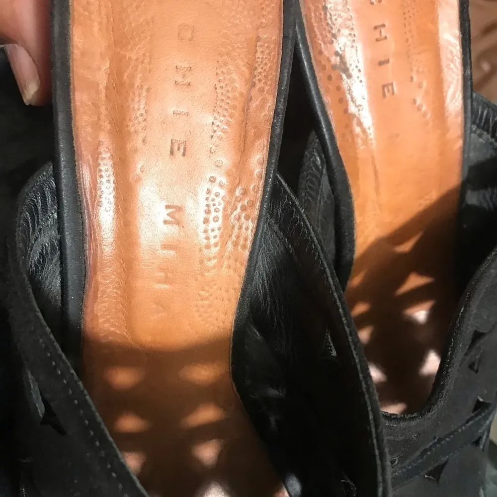 3 x $99!Chie Mihara black suede mules size 38 festival resort vacation - Image 7
