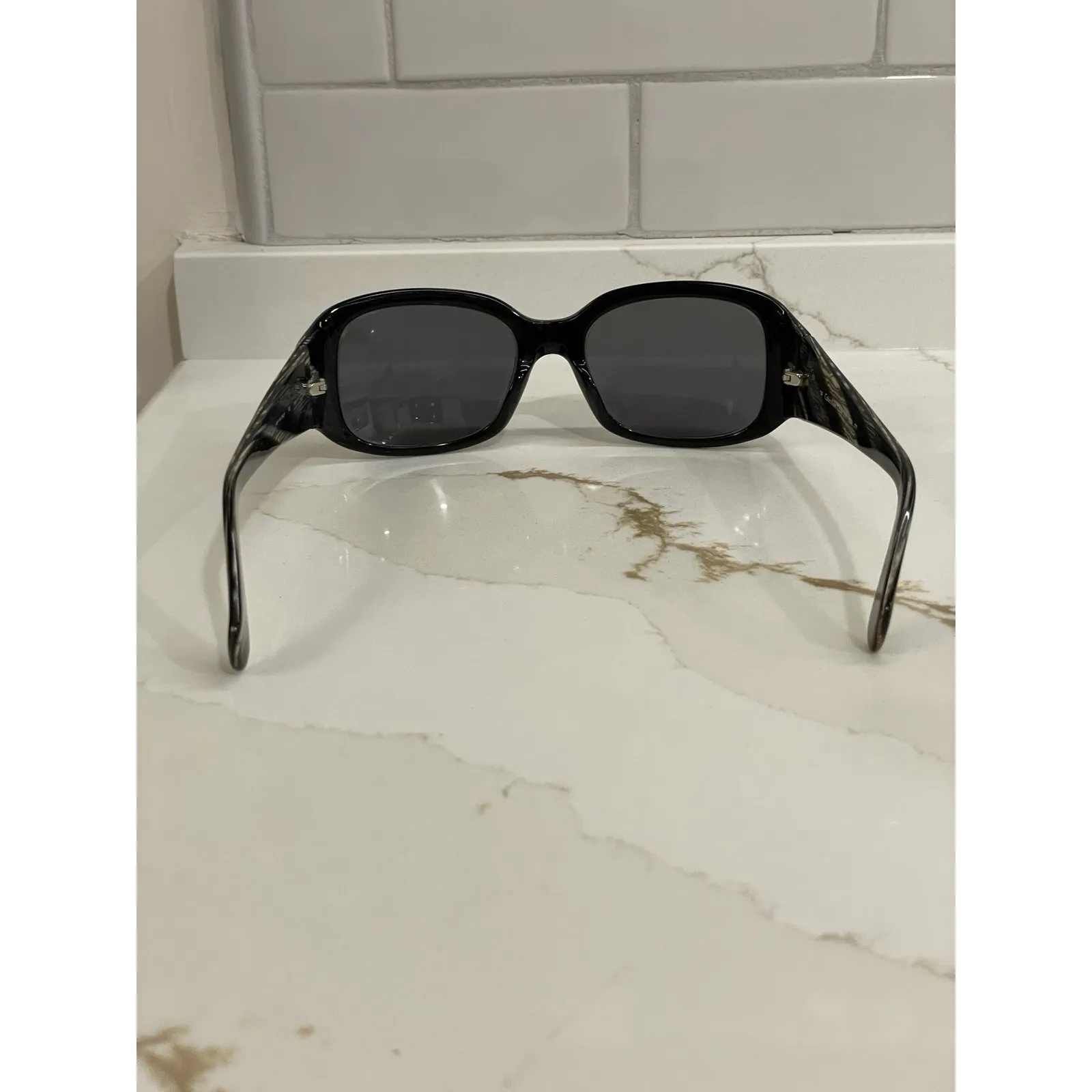 Calvin Klein Collection 825S Sunglasses Women Black White Y2K 135 077 Used - Image 3