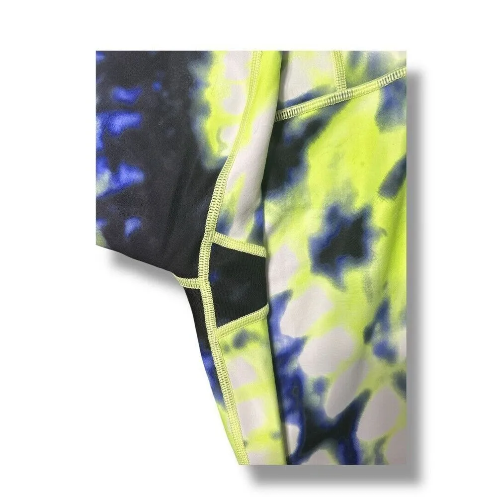 Athleta SP Elation Leggings Tie-Dye Neon Blue Cobalt 7/8 Petite High Rise Yoga - Image 7