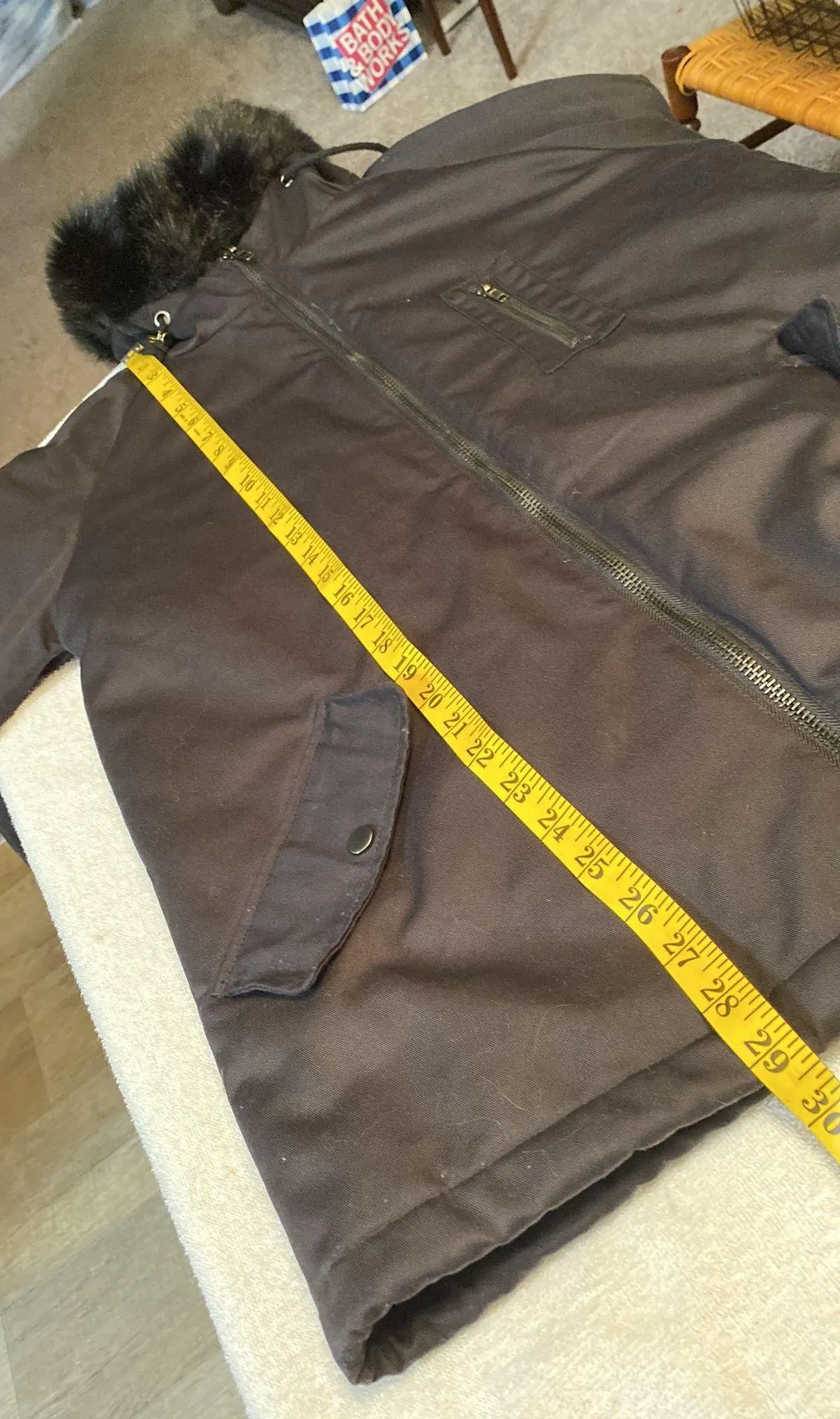 coat hooded zip front size large - Image 2