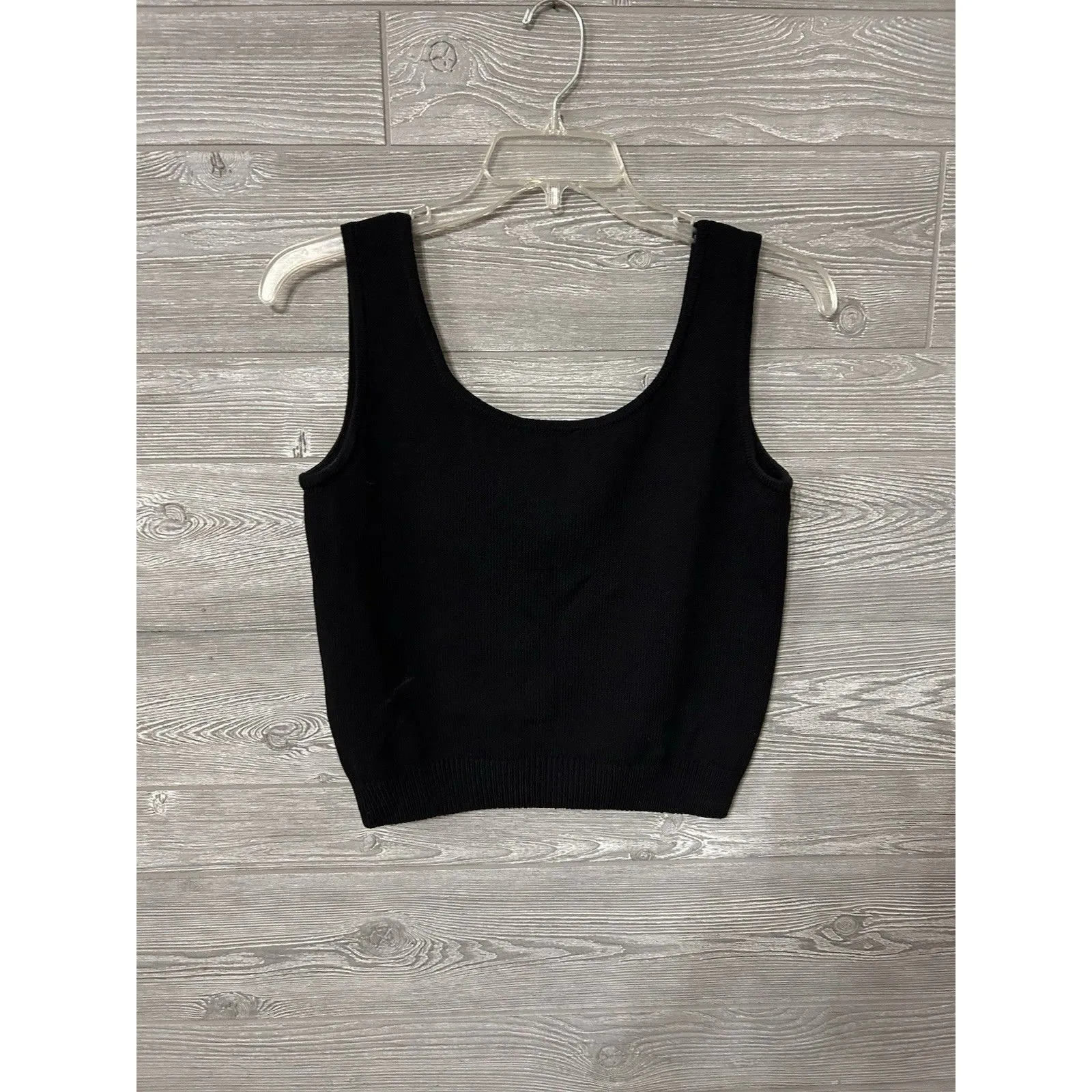 ST. JOHN Basics Black‎ Knit Sweater Top Tank Size Medium M - Image 2
