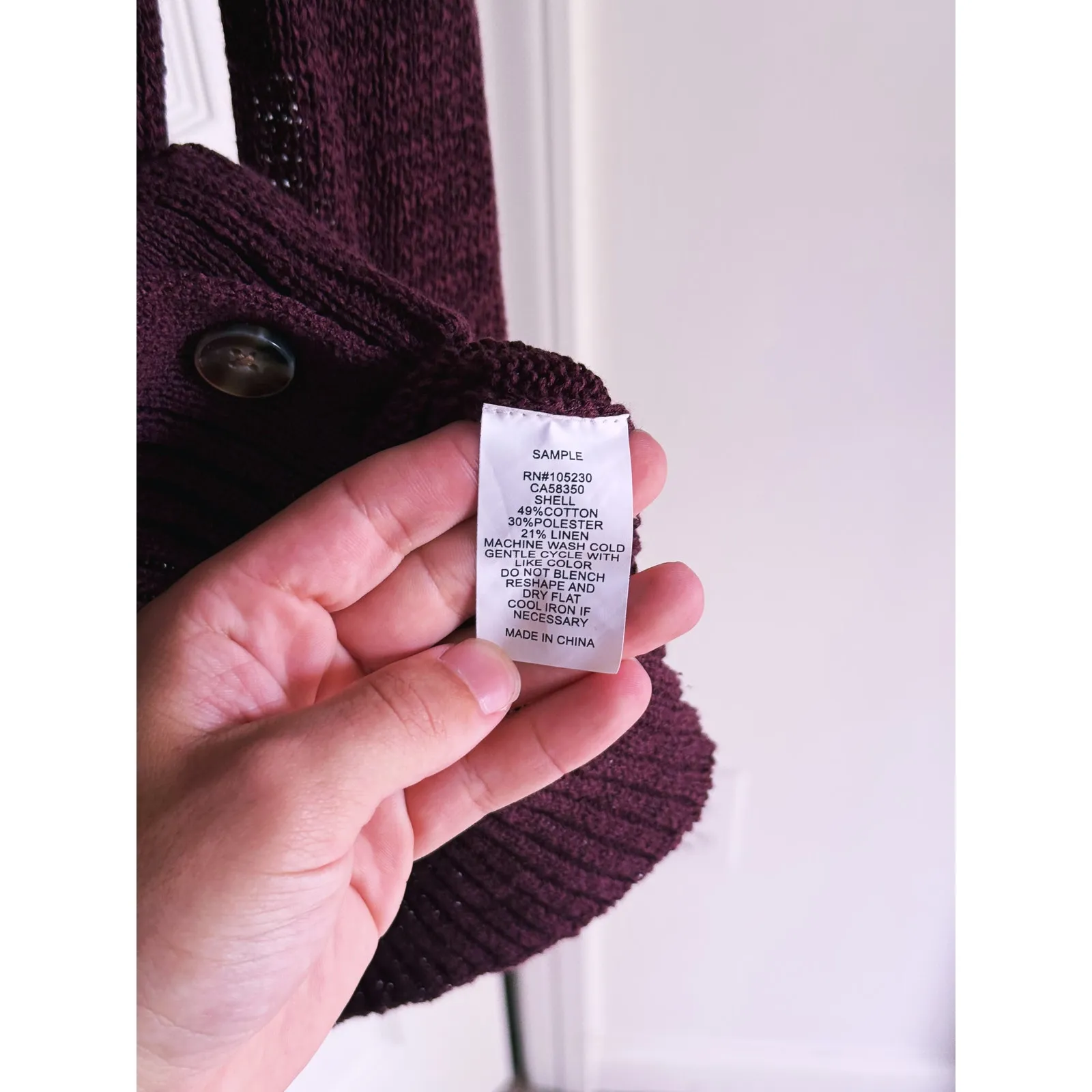 Equipment Femme Academia Button Up Cardigan Sweater Small Maroon Heritage Preppy - Image 5