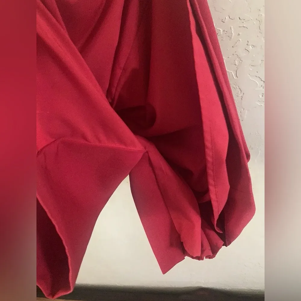 Alex Marie Nordstrom Red Belted Sheath Dress w/ Flutter Sleeves Wm’s Size 6 - Image 10