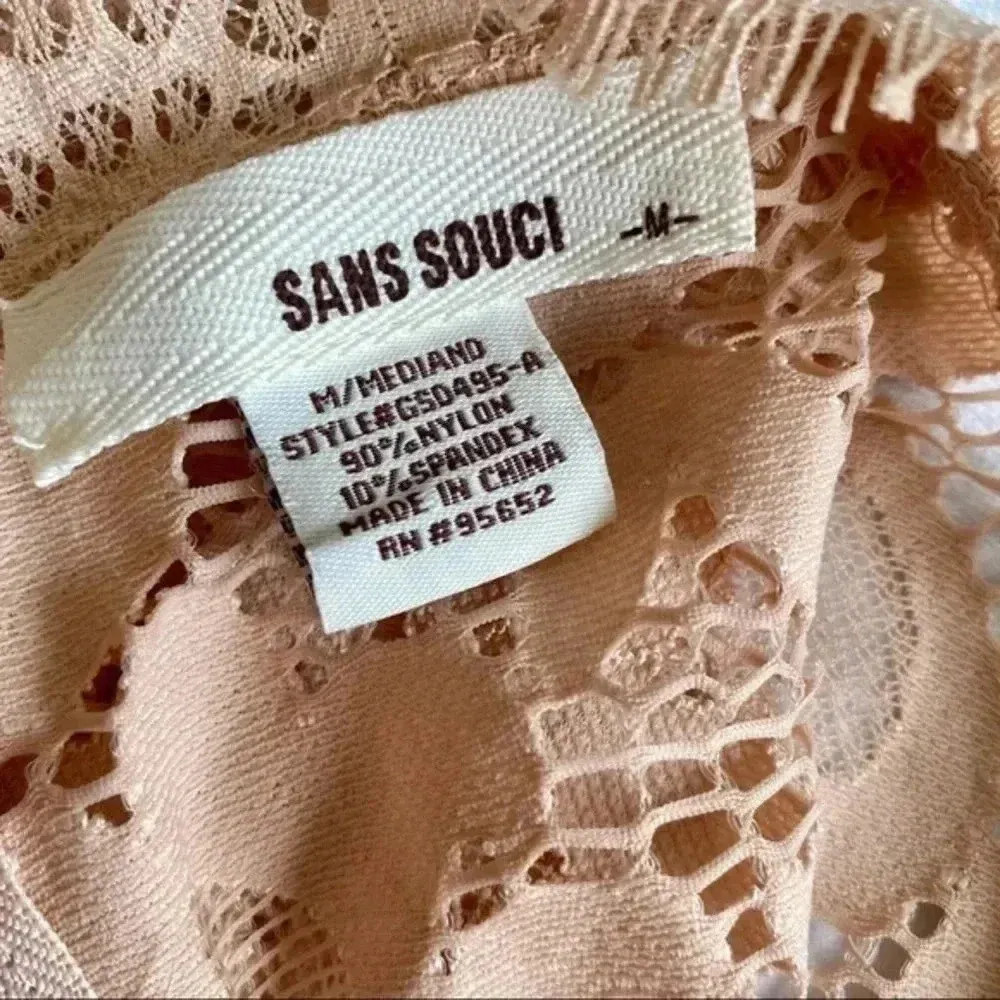 Sans Souci Lace Short sleeve beige Dress Coquette Girl Wedding Guest - Image 5