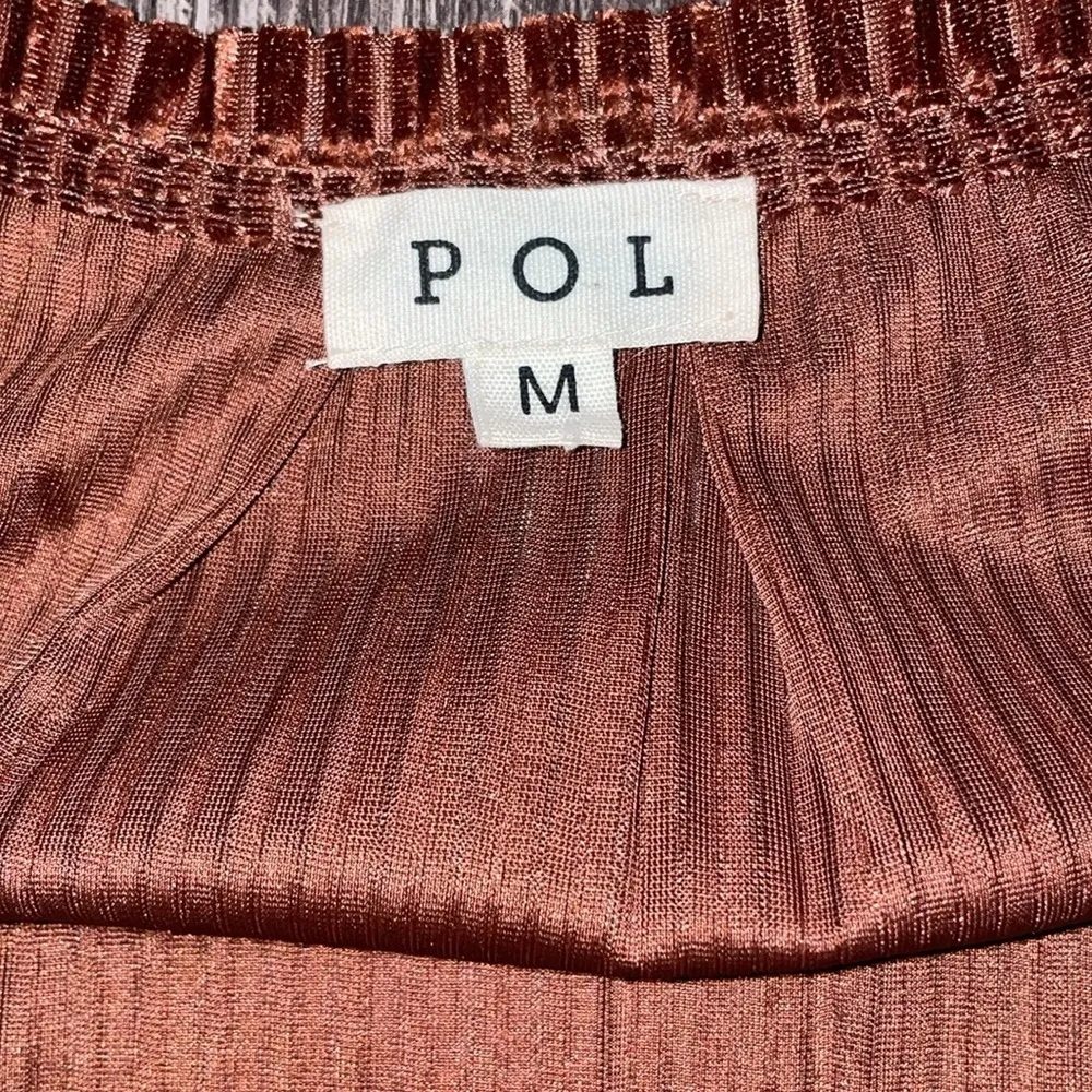 POL Velvet Top Women medium Vneck Tunic Oversized Metallic corded casual flowy - Image 7