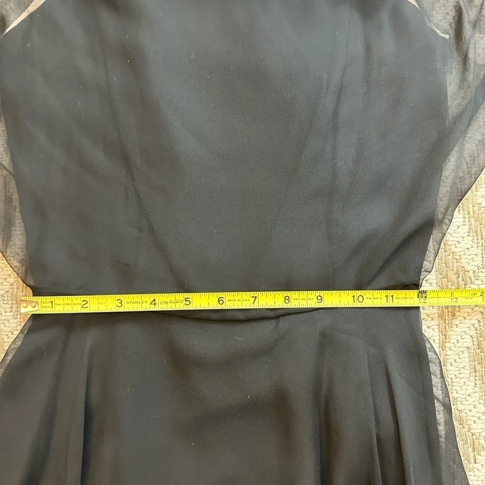 Georgia Bullock Vintage 1960’s Sheer Silk Overlay Black Midi Dress Sz Small. - Image 11