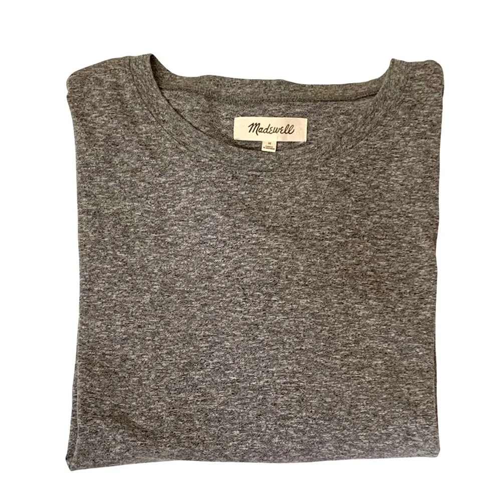 Madewell Women's Sz Med Pullover Lightweight Sweater Gray Marled Long Sleeve NEW - Image 12