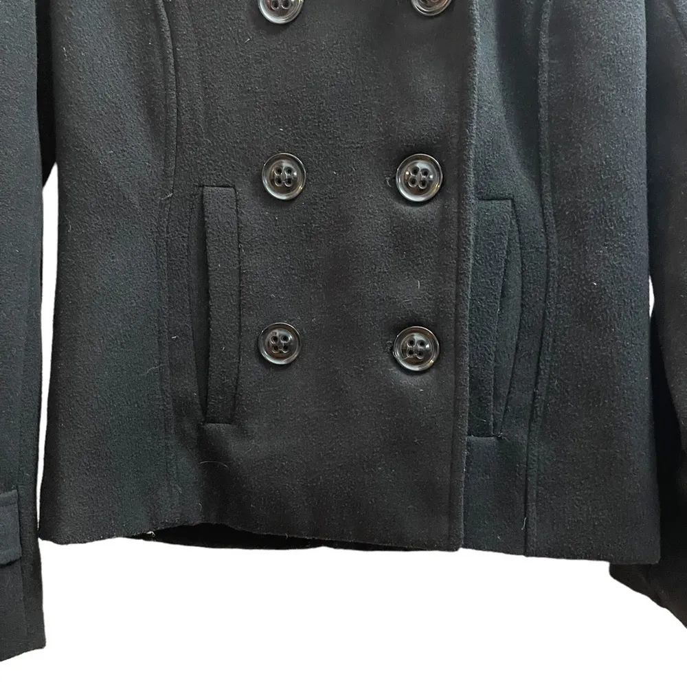 Mandee Black and Gray Double Breasted Hooded Jacket - Image 5