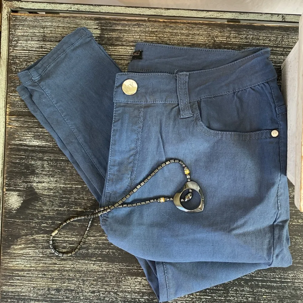 Alberto Makali Steel Blue Coated Skinny Ankle Jeans 8 - Image 4