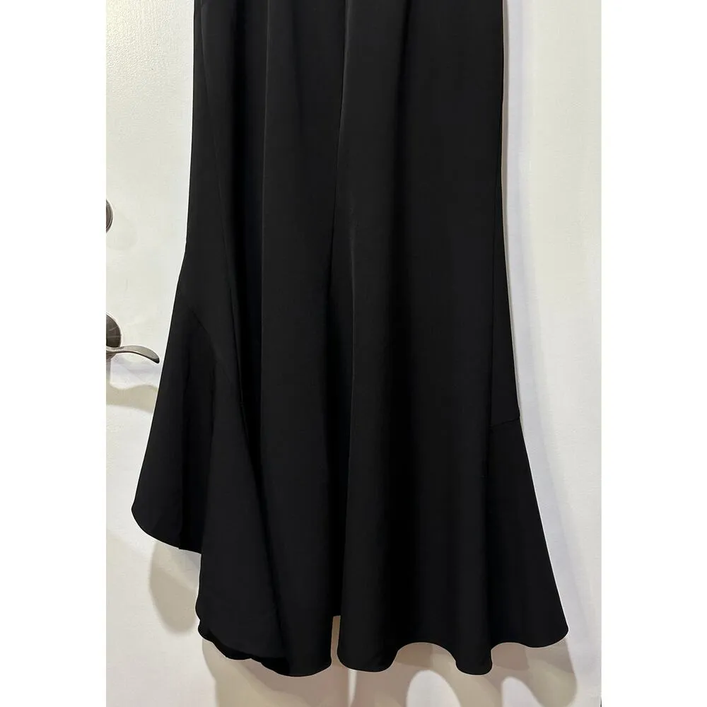Vince Camuto Ruffle Detail One-Shoulder High-Low Gown Black Size 12 NWT Elegant - Image 13
